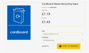 Cardboard Waste Recycling Sign