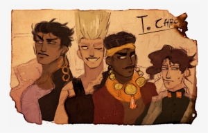 Jotaro Kujo Noriaki Kakyoin Mohammed Avdol Jean Pierre - Cartoon