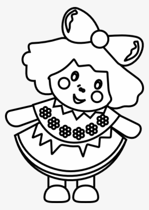 Baby Doll Clipart Black And White - Clip Art Of Doll