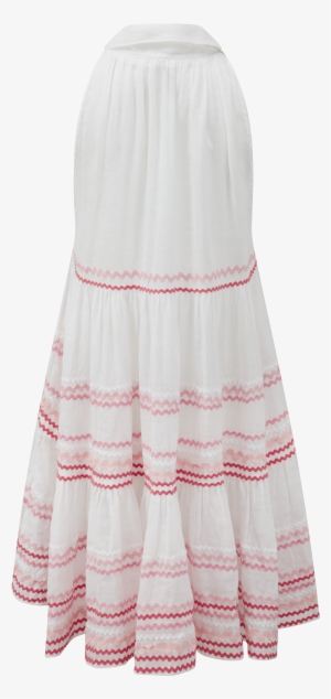 Ric Rac Baby Doll Pink And White Linen Dress - A-line