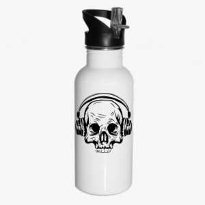 Skull And Headphones Water Bottle - Progressive Solutions Exclusive Your Year Water Bottle