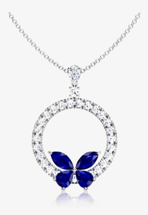The Browns Sapphire Butterfly And Diamond Necklace - Pendant