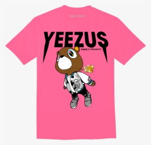 Supply & Demand-yeezus Bear Pink Tee - Kanye West Yeezus Tour Logo