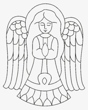 Christmas Angel Black Outline - Christmas Day