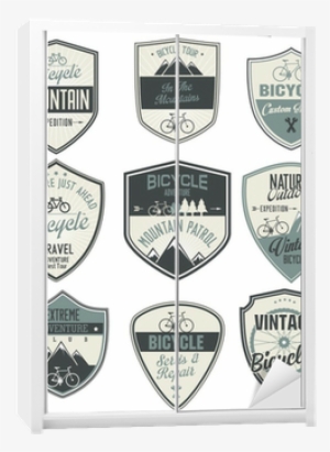 Bicycle Retro Vintage Badge Collection Wardrobe Sticker - Poster