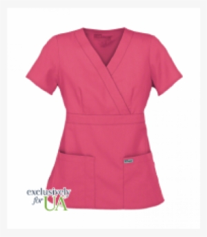 Pink Women's Wrap Scrub Top Malta, Medical Malta, View - Grey's Anatomy Pink Quartz Scrubs