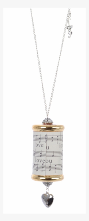 Magical Gold Music Sheet Scroll Christmas Bauble - Locket
