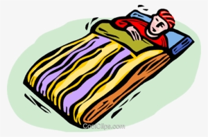 Person In A Sleeping Bag Royalty Free Vector Clip Art - Sleeping Bag