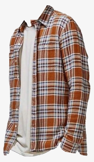 Orange Flannel / Polyvore Orange Clothes, Aesthetic - Clothing