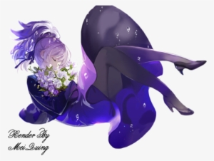 Anime, Anime Girl, And Flowers Image - Anime Girl With Cool Hair Render