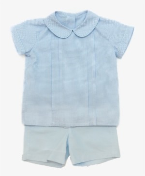 Gunter Short Set- Light Blue Windowpane - Blue Bonnet