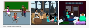 Family With Half Eygptions And Half Hispanic - Cartoon