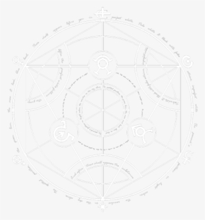 White Transparent Transmutation Circle - Fullmetal Alchemist Magic Circle