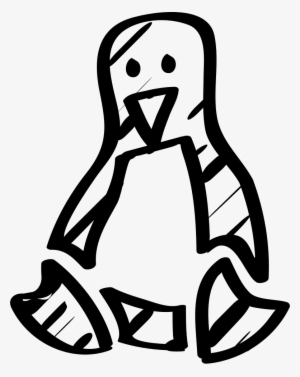 Linux Penguin Sketched Logo Outline Comments - Gnu/linux