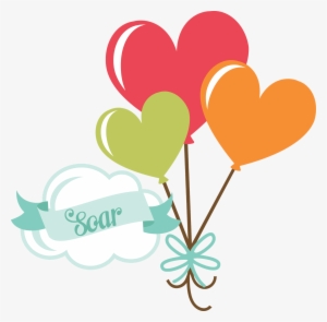 Soar Title With Heart Balloons - Heart Scrapbook Png