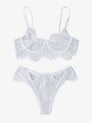 Underwire Sheer Lace Bra And Panty - Bra - 480x640 PNG Download - PNGkit