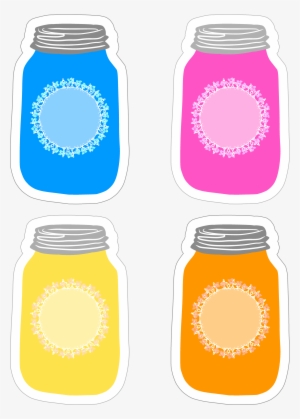 Mason Jar Clipart Transparent - Colorful Jar Clipart