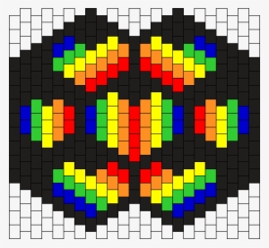 Neon Heart Mask Bead Pattern - Brick Stitch