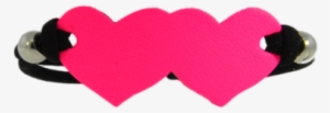 Elastic Heart Leather Id Bracelet Dhe18-neon Pink/black - Cartoon