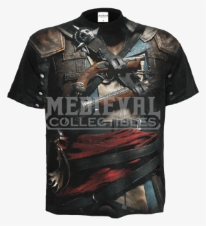 Assassins Creed Iv Black Flag Allover Edward Uniform - Edgy Graphic Tees Guys