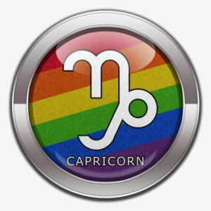 Capricorn Horoscope Symbol On Round Lgbt Rainbow Pride - Capricorn - Lgbt Pride Rainbow Round Car Magnet