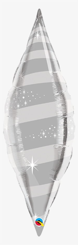 $4 - - 38" Silver Taper Swirl Foil Balloon