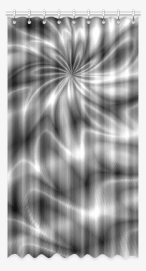 Silver Shiny Swirl Window Curtain 52" - Monochrome