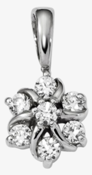 7mm 14k White Gold Diamond Pendant - .25 Dwt