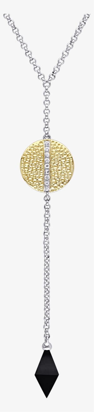 Black Onyx And White Sapphire Moonlight Drop Necklace - Chain