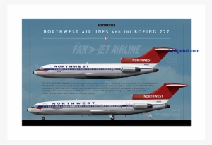 Northwest Airlines Boeing 727 Poster Livery