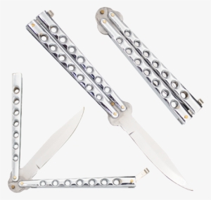 Butterfly Knife Silver 131sl - Drop Point