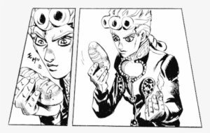 Jojo's Bizarre Adventure Time With Josuke And Giorno - Giorno Giovanna Black And White