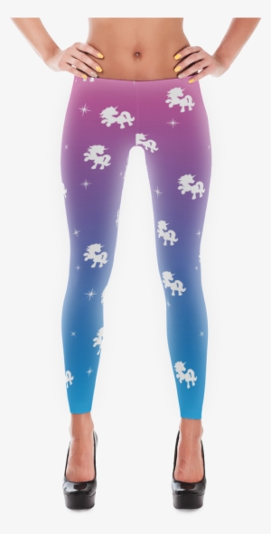 Unicorn Leggings Pink To Blue 01 01 Mockup Front White