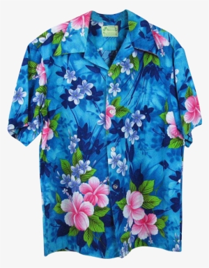 1960's Men's Cotton Hawaiian Shirt With Ui Maikai Label - Hibiscus