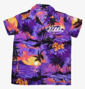 Purple Hawaiian Camp Shirt