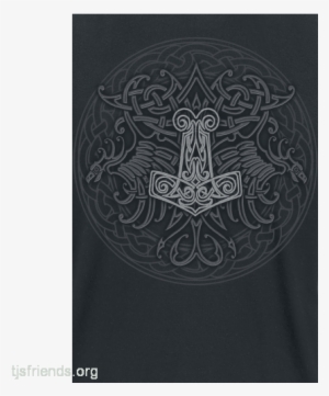 Celtic Viking Shield Camiseta Negro Liso 100% Algodón - Men Celtic Viking Shield T-shirt
