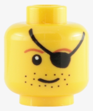 Lego Rocks Lego Minifig Head Male Eyepatch Brown Eyebrows - Lego Minifigure Head Png