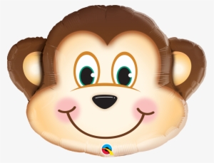 Monkey Face Jumbo Foil Balloon - Mischievous Monkey Balloon