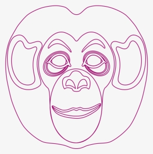 Monkey Face Mask To Colour Png - Face