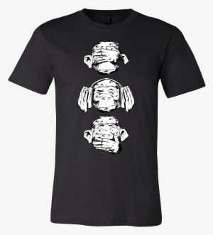 Three Wise Monkeys Design Monkey Face Tshirt - Green T Shirt