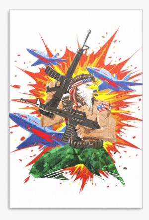 Eagle Mullet Guns And Fireworks Usa 4th Of July Freedom - Canvas Art Freedom