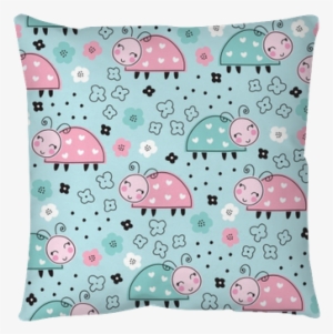 Seamless Cute Ladybug Ladybird Pattern Vector Illustration - Vector Graphics