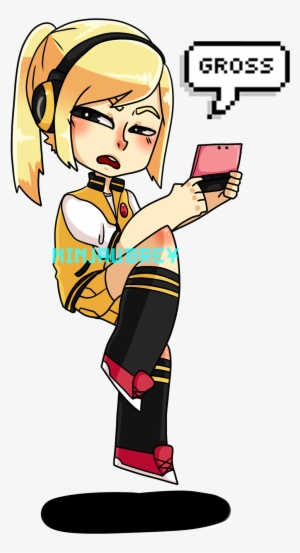 A Chibi Of My Pokemon Gijinka Raiko Playing Her Ds - Art