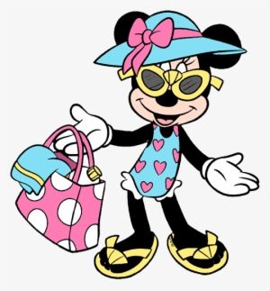 Butterflies Minnie Ready For The Beach - Minnie Mouse Summer Clipart