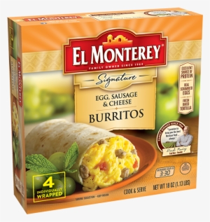 Egg, Sausage & Cheese Breakfast Burritos - El Monterey Breakfast Burritos