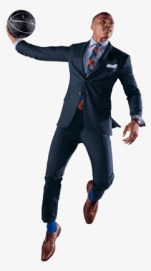 Russell Westbrook Suit - Russell Westbrook Dunking White Background