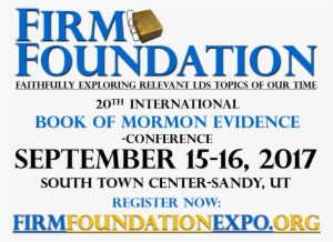 This Next Firm Foundation Conference Will Be Held Two - Interstudy