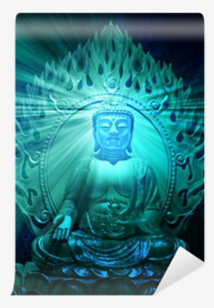 Buddha Religious Illustration With Glowing Light Halo - Buddha Tooth Relic Temple