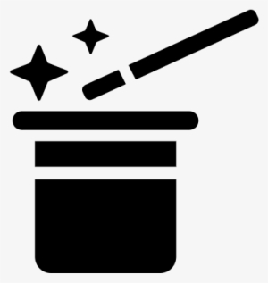 Magician Hat And Magic Wand Vector - Magician Icon