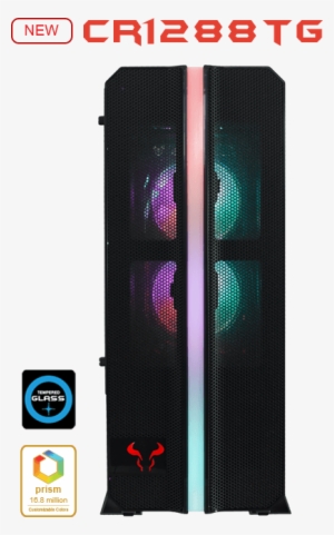 Multi-colored Lighting, Panoramic Tempered Glass - Computer Case